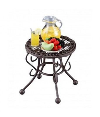 Puppenstube kleiner brauner Tisch & Zubehör Reutter Garten Terrasse Möbel 1:12