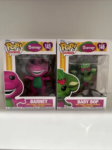 Funko Pop! Barney #145 And Baby Bop #146 Wave Bundle With Pop Protector