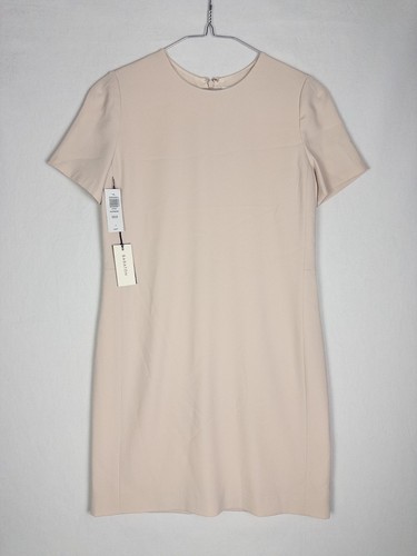 NWT $135 Babaton Aritzia Shift Dress Womens 0 Cream Solid Short Sleeve