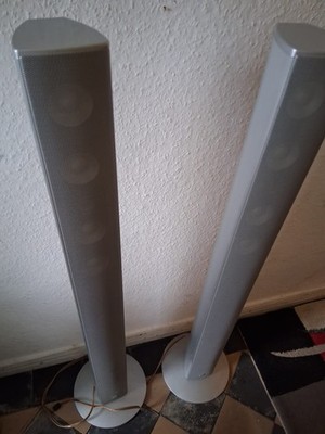 2x Canton CD 100 Standlautsprecher Lautsprecher Boxen  Silber