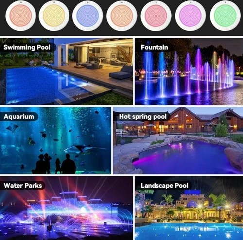 Smart LED Pool Lights for Inground Pool Wall Mounted, 54W 12V, 10 Inch, 50FT RBG - Picture 6 of 6