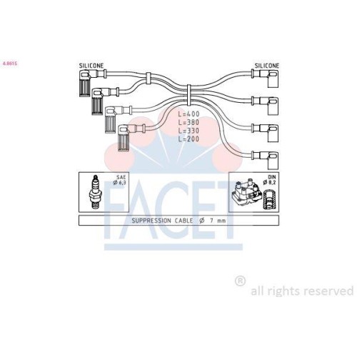 ZüNdleitungssatz Facet 4.8615 Made In Italy - Oe Equivalent FüR Fiat Hitachi-image