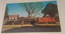 Vintage railroad postcard B & M engine & caboose White River Junction VT train 