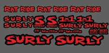 Surly Bikes Rat Ride Red  Sticker Decal Bicycles Black White XO Replacement kit