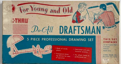 VINTAGE C-THRU DO-ALL DRAFTSMAN DRAWING SET SOLD BY LUCAS BROTHERS BALTIMORE MD - Picture 2 of 8