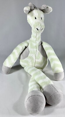TREND LAB Giraffe Plush Baby Nursery Green White Gray Chevron Long Arms Legs EUC