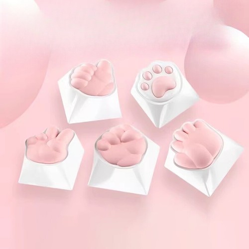 Kawaii Cute Soft Silicone Cat Paws Corgi Buttock OEM ABS Keycap