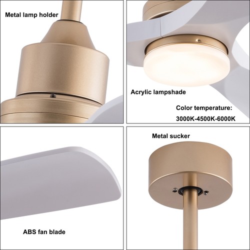 Indoor Ceiling Fan Light Bedroom Living Room Pendant Lamp & Remote Control - Picture 9 of 23