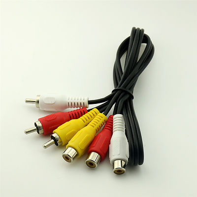 50cm 3 RCA Male Jack to Female Audio Composite Extension Video Adapter Cable DVD