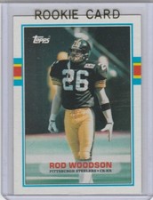 ROD WOODSON ROOKIE CARD 1989 Topps Football RC Pittsburgh Steelers Ravens HOFer!. rookie card picture