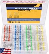 1000pcs Waterproof Solder Stick Seal Sleeve Heat Shrink Butt Wire Connectors Kit