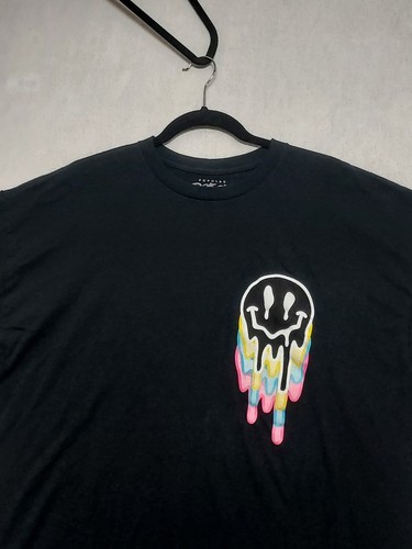 Popular Camiseta Veneno Adulto Talla 2X Gráfico Derretimiento Cara Smiley Negro Algodón Crew - Imagen 8 de 8