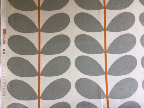 68cm x 35cm L Orla Kiely Two Colour Linear Stem Warm Grey Cotton Duck New 3stems - Picture 2 of 8