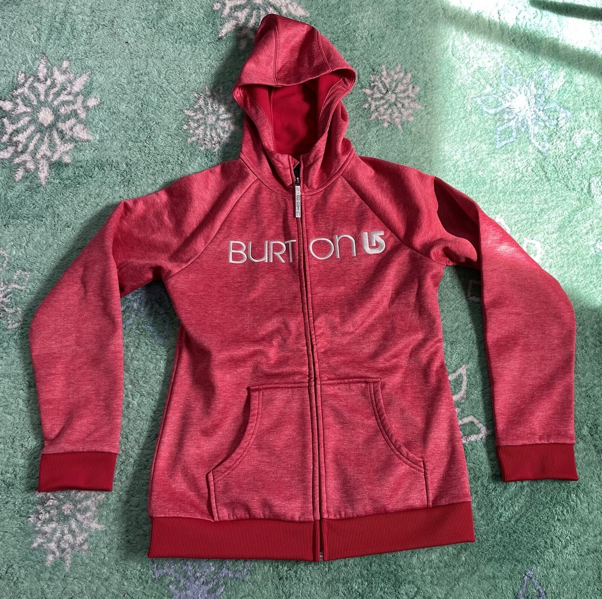 Burton Womens Zip Up Hoodie Jacket Size XL Red Dry Ride