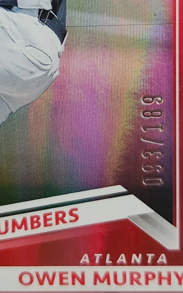 Owen Murphy 2022 Elite Extra Edition Prime Numbers #20 Red Die-Cut - /189 - Image 3 of 3