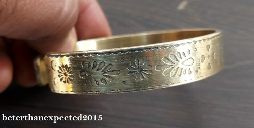 Aum Om Namah Shivaya Shiva Shiv chant peace HINDU YOGA Brass BRACELET Wrist Band - Picture 4 of 5