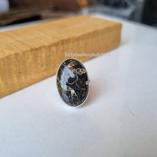 Natural Turritella Agate Gemstone Ring 925 Sterling Silver Lovely Ring PG5522