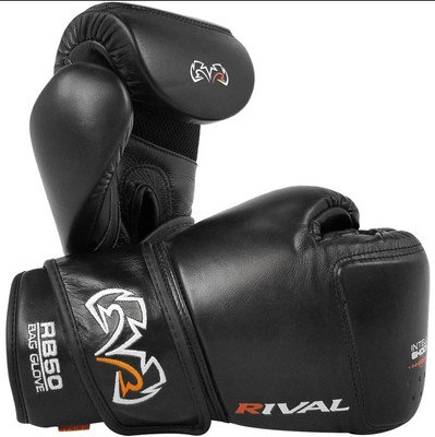 RIVAL Boxing RB50 Intelli-Shock Compact Leather Bag Gloves, Premium D3O Padding