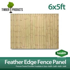 *PACK OF 3* 6x5 Tanalised Pressure Treated Feather Edge Panel Heavy Duty Fence