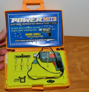 toy power drill ideal 60s mite operated 1969 miniature battery tool toys