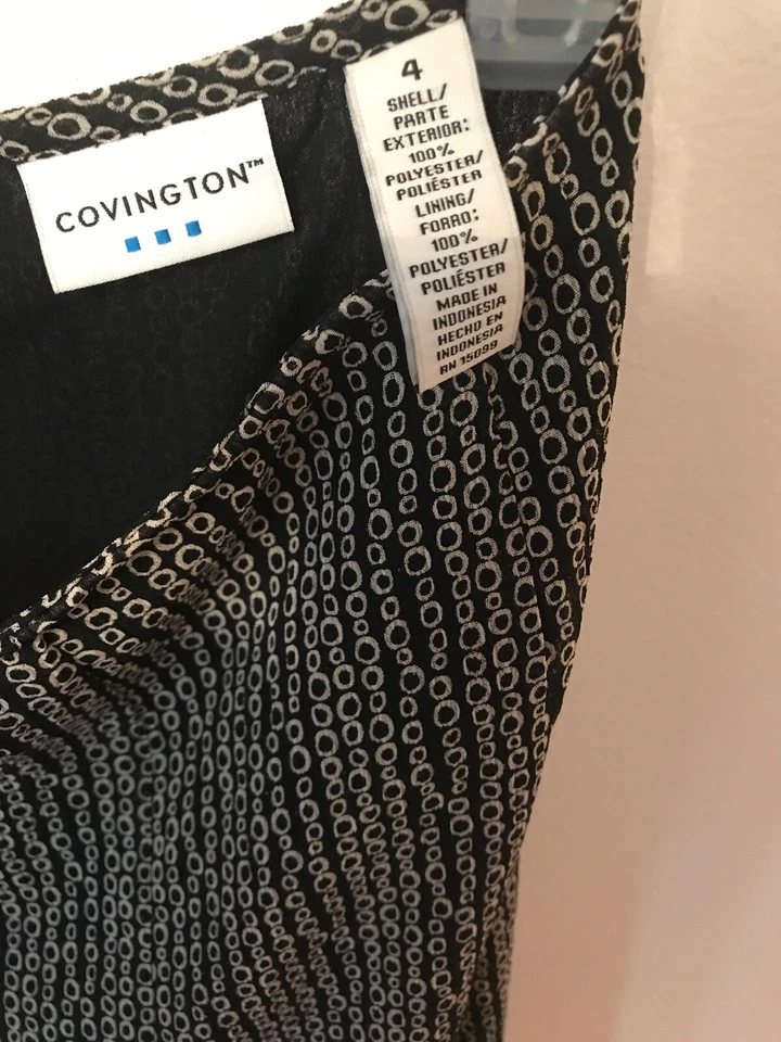 Saia feminina tamanho 4 forrada abaixo do joelho preta/branca por Covington levemente usada - Imagem 3 de 4