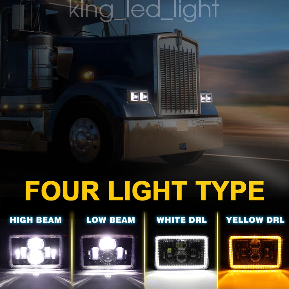 DOT подходит для Nissan 720 1983-1986 4 шт 4 x 6 «светодиодные фары Hi-Lo DRL поворотник кольцо - Изображение 2 из 4