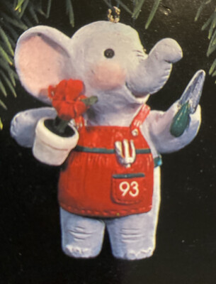Big On Gardening 1993 Little Elephant Loves To Work The Garden,Hallmark Ornament