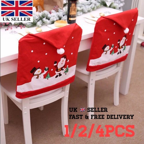 Christmas Decoration Santa Snowman Chair Cover Back Covers Table Party