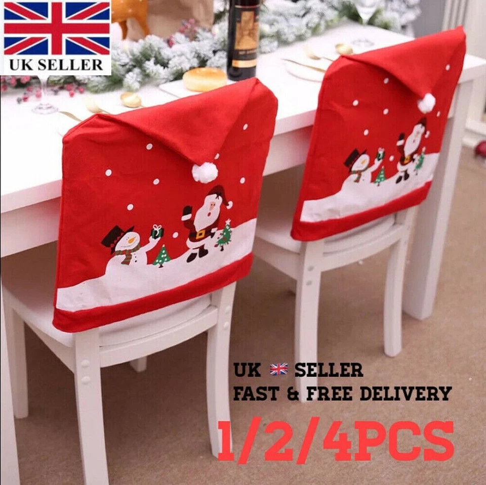 Christmas Decoration Santa Snowman Chair Cover Back Covers Table Party DIY Decor
