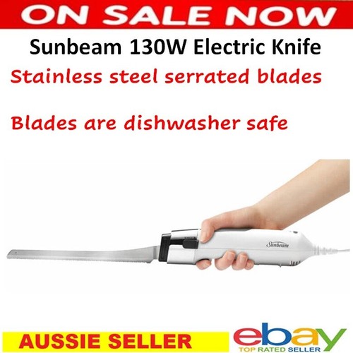 Sunbeam Electric Knife Stainless Steel Serrated Blades Cheese Bread eBay