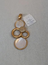 Lia Sophia signed Effervescent Gold Tone Genuine Crystals Slide Pendant NWT