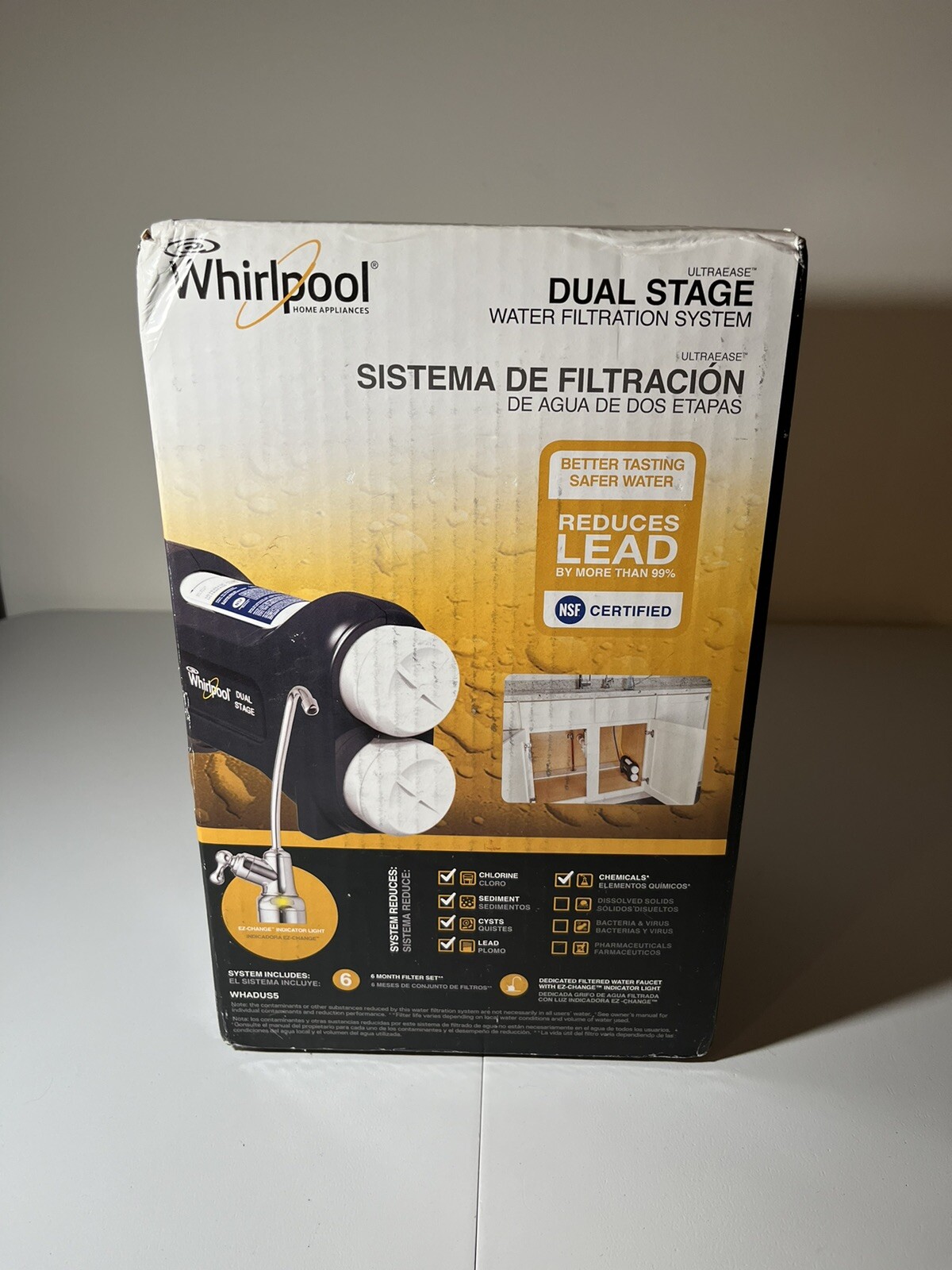 Whirlpool Water Filtration UltraEase Dual Stage System Dedicated Chrome