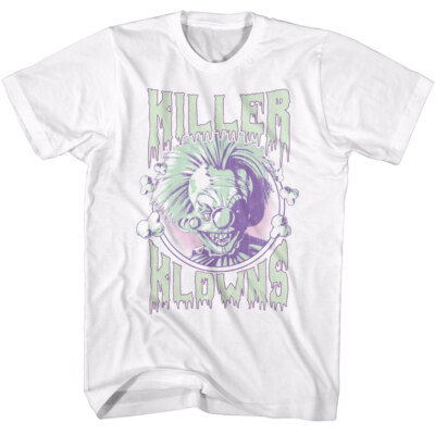 Killer Klowns Men's T Shirt Outer Space Pastel Poster Horror Movie White SM - 5X