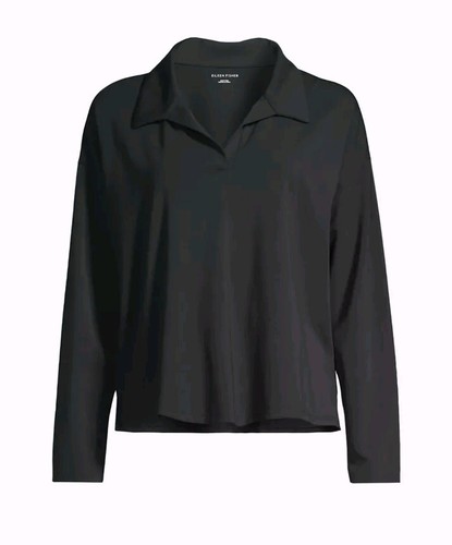 Eileen Fisher Women's Boxy Henley Top Size L Orig: $148 - Picture 1 of 8