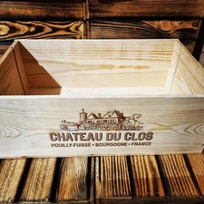 LONG SIDED BRANDING - Wooden Wine Box Crate for Vintage Shabby Chic Home Storage