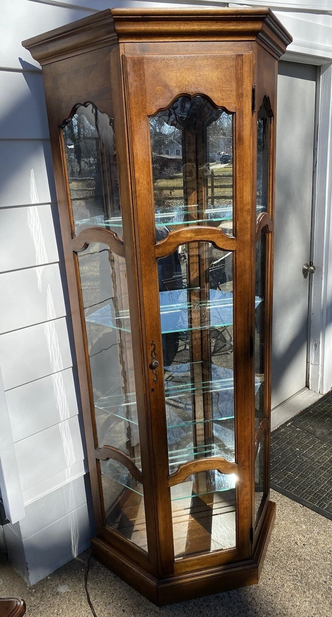 Ethan allen lighted curio cheap cabinet