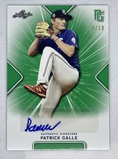2021 LEAF PERFECT GAME GREEN PATRICK GALLE PAPER RC AUTO # 4/10