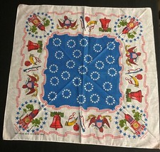 Vintage American Bicentennial Independence Hall Liberty Bell Bandana 24" Square
