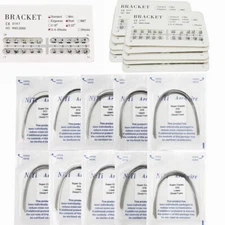 Dental Orthodontic Metal Brackets Mini Roth.022 Hook 345 /NITI Arch Wires Ovoid