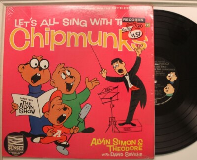 The Chipmunks Lp Lets All Sing With On Liberty - Vg+ To Vg++ / Vg++ (In Shrink)