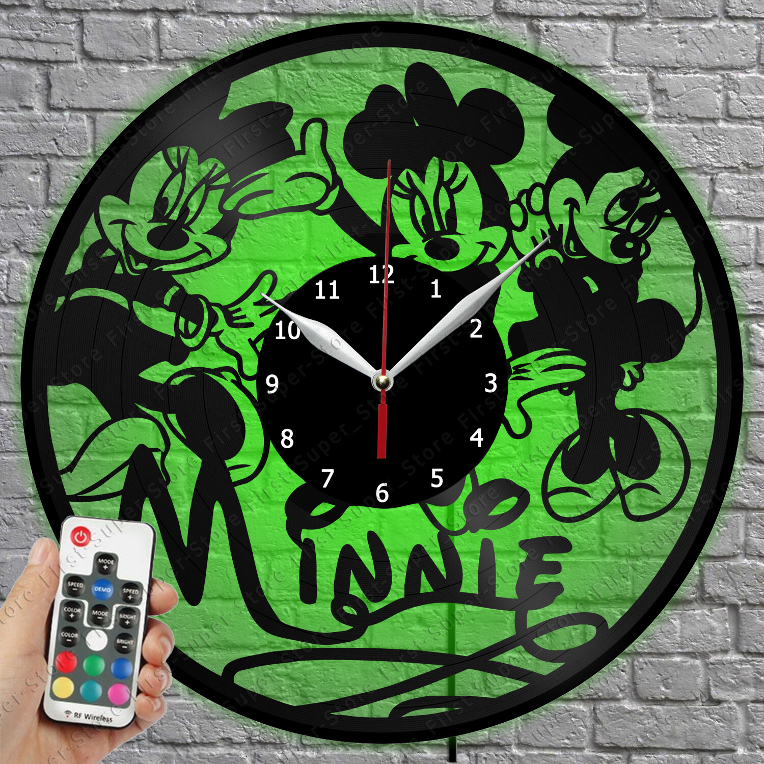 Minnie Mouse LED Light Wall Clock Vinyl Record Design 1498