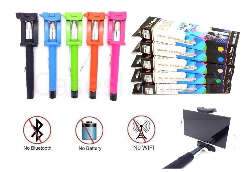 Black Foldable Selfie Extendable Monopod Stick with Remote For Samsung & Iphone  - Image 3 of 4