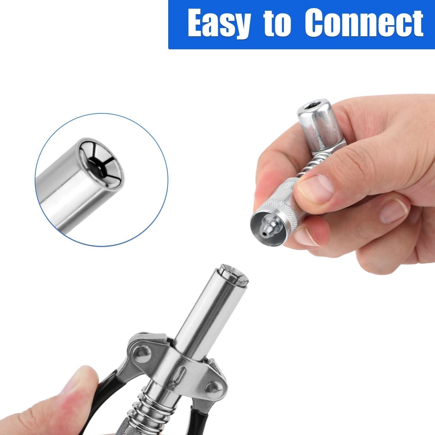 Grease Gun Accessory Kit 90 Degree Coupler Adapter Needle Tips Dispenser Steel