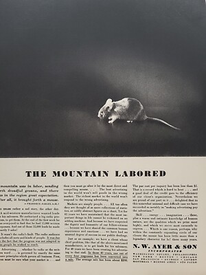 1935 N.W. Ayer & Son Advertising Mouse Fortune Mag Print Ad Art Deco