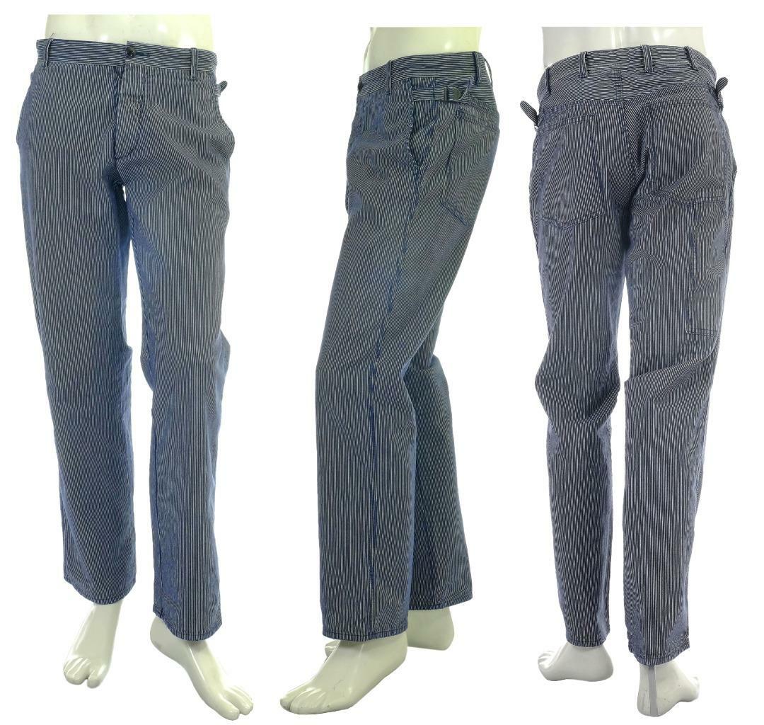 RALPH LAUREN RUGBY 30 x 30 Striped Casual Pants Navy White