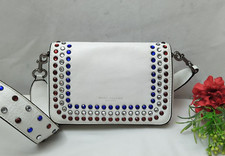 Marc Jacobs Star White Leather  Mutlticolor Crystal Studded Crossbody Bag