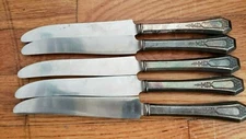 5 ANTIQUE,VINTAGE COLLECTIBLE KNIVES, 9.5" WM ROGERS SILVER PLATE -INSICO