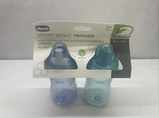 2 Pack Chicco Sport Spout Trainer Blue and Teal Cups 9 oz, 9 Months New