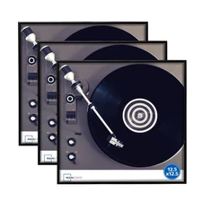 Mainstays 12.5"x12.5" - 3 Pack Black Metal Record LP Frame Set,NEW