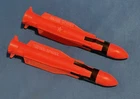 GI Joe USS Flagg Aircraft Carrier Missile Pair Original Part 1985 Hasbro
